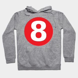 Number 8 Big Red Dot Letters & Numbers Hoodie